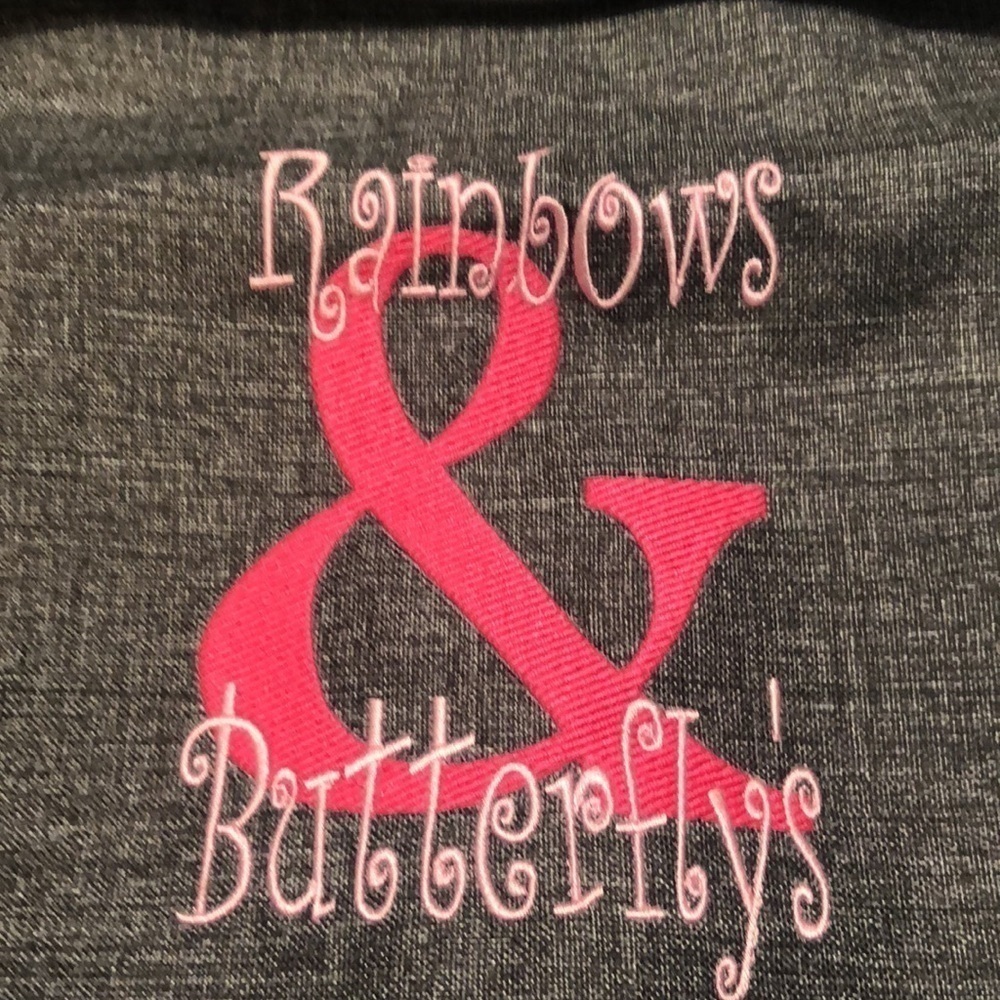 NWOT Thirty-one sling pink grey cinch thermal backpack w  Rainbows & Butterfly’s - Picture 8 of 8
